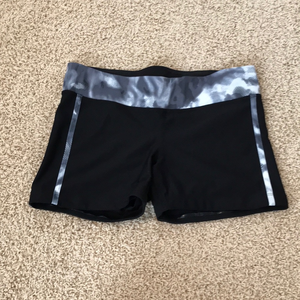 Black fitted workout shorts